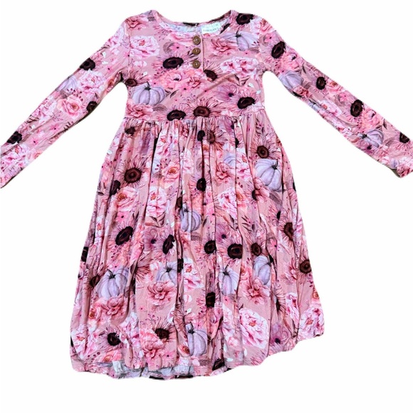 Posh Peanut Other - Posh Peanut Liliana Long Sleeve Henley Twirl Dress size 8 bamboo dress , floral